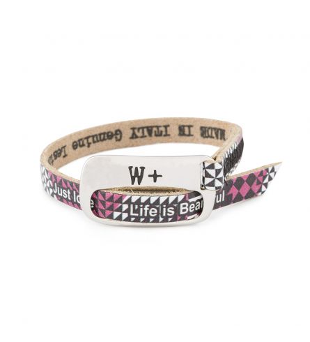 We Positive Bracelet Big Printed Crazy Col. Black