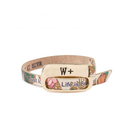 We Positive Bracelet Big Printed Tropical Col. Gold