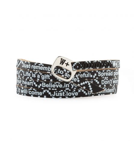 We Positive Bracelet Printed Crazy Col. Black