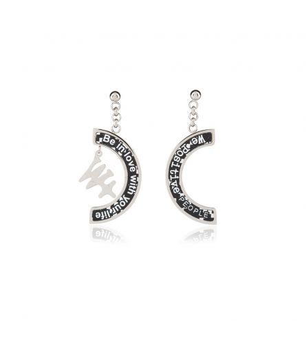 We Positive Earrings Printed Crazy Col. Black