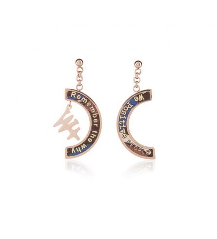 We Positive Earrings Printed Explorer Col. Brown