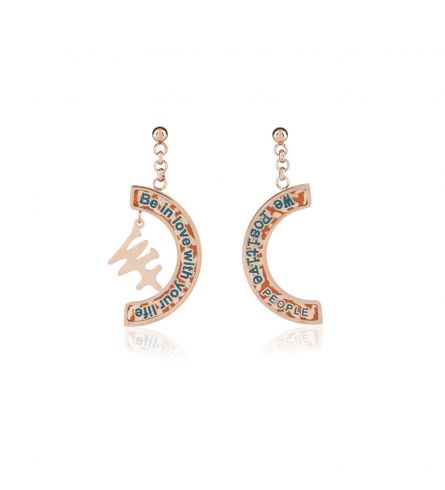 We Positive Earrings Printed Explorer Col. Pink Gold