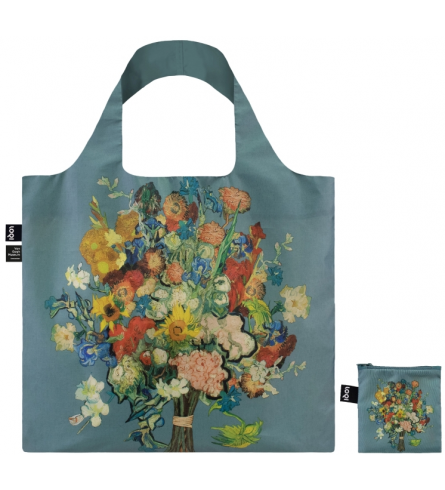 Loqi Bag Van Gogh 50th Anniversaire Bouquet Flower Pattern Blue