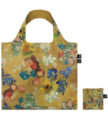 Loqi Bag Vincent Van Gogh 50th Anniversaire Bouquet Flower Pattern Gold