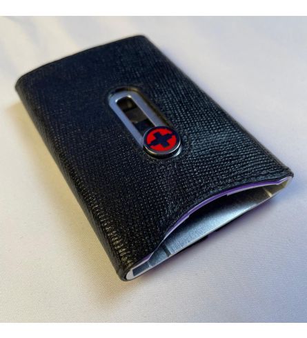 Wagner Swiss Wallet Tuxedo Silver Black Leather