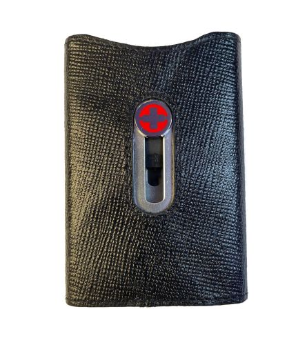 Wagner Swiss Wallet Tuxedo Silver Black Leather