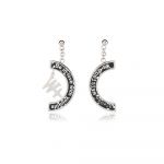 We Positive Earrings Printed Crazy Col. Black